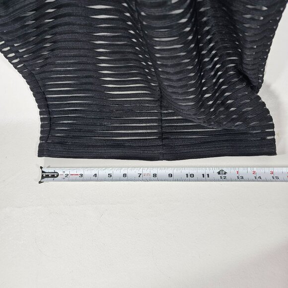 Mustard Seed NWT Cut Out Sequin Sheer Panel Midi Dress Women's Size M Black - Picture 13 of 16